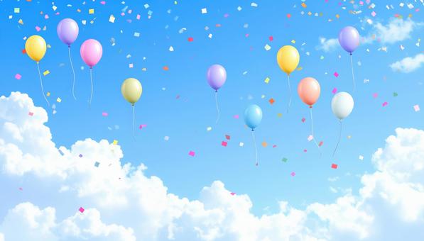 Balloons and confetti, JPG Balloons and confetti, balloon, confetti, background, JPG