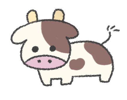 牛 牛,milk,ライフログ,牧場,デジタルステッカー,ステッカー,ゆるかわ,ミルク,丑,干支のイラスト素材