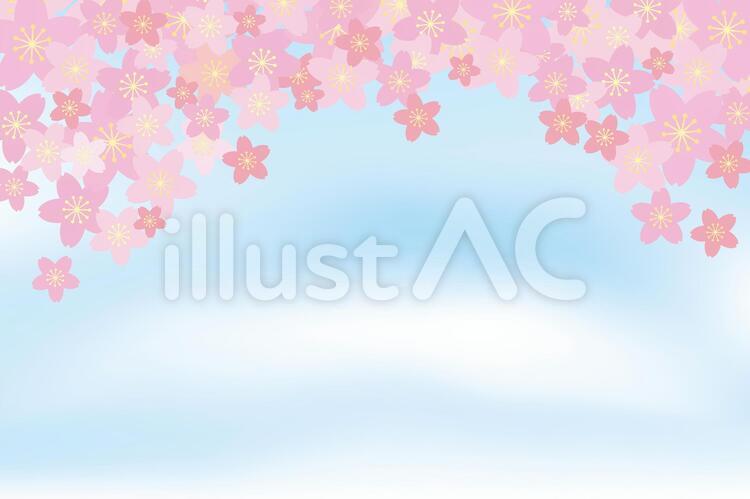 青空と桜01 桜,さくら,サクラのイラスト素材