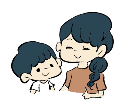 親子/男の子/笑顔