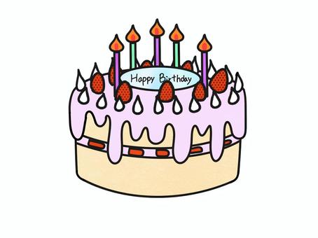 誕生日ケーキ 誕生日ケーキ,バースデー,誕生日,バースデーケーキ,ケーキ,ホールケーキ,お祝い,パーティー,いちご,ろうそくのイラスト素材