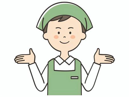 紹介する男性店員 紹介する男性店員 紹介,案内,説明,教える,解説,アドバイス,重要,お知らせ,注目,誘導のイラスト素材