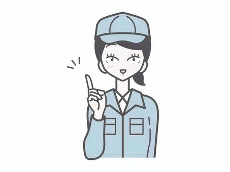 作業員女性｜提案 女性,作業員,上半身,シンプル,かわいい,ベクター,おしゃれ,作業着,製造業,スタッフのイラスト素材