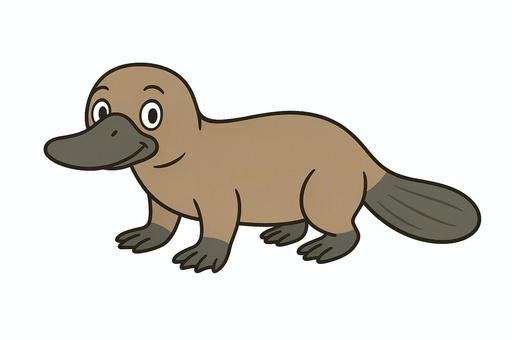 カモノハシのアニメ風イラスト