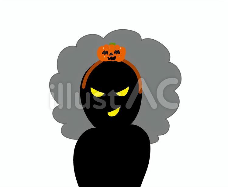 黒人間　かぼちゃ ハロウィン,シルエット,男性のイラスト素材