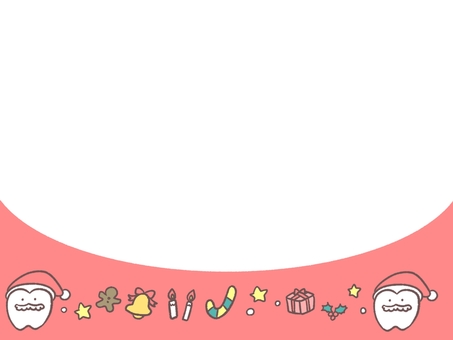 歯とクリスマスの背景フレーム 歯とクリスマスの背景フレーム 歯,歯科,ゆるい,手書き,かわいい,クリスマス,季節,冬,イベント,ベルのイラスト素材