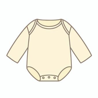 ベビー服 長袖 ロンパース 服,衣類,赤ちゃん,ベビー,ロンパース,ボディスーツ,長袖,黄色,スナップボタン,ベクターのイラスト素材