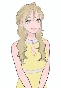 キャバ嬢 人,女,キャバ嬢,金髪,美人,美女,ホステス,ナイトワーカー,キャバクラ嬢,キャバクラのイラスト素材