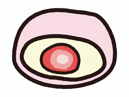 苺大福 苺大福 苺大福,苺,大福,餅,饅頭,和菓子,スイーツ,お菓子,甘味,差し入れのイラスト素材