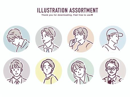 男性插圖集 JPG/PNG/AI, JPG, PNG 和 AI 男性插圖集 JPG/PNG/AI, 圖標, 男人, 男孩, JPG, PNG 和 AI