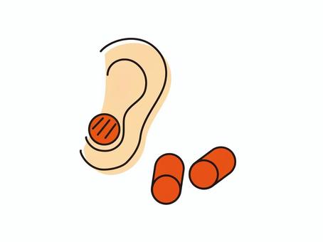 耳栓の素材 耳せん,耳,ふさぐ,遮音,イラスト,素材,挿絵のイラスト素材