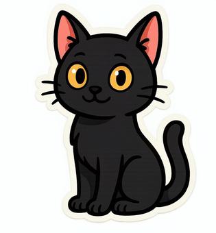 こちらを見つめる黒猫