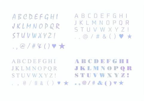 Illustration, alphabet, gradation, blue gradient, 