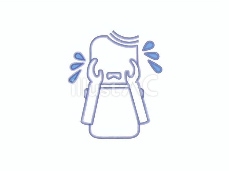 涙を流す男性 男,人,伝えるのイラスト素材