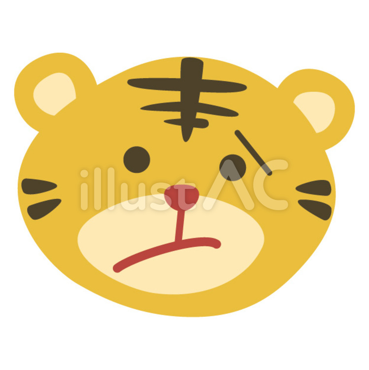 とら トラ,アップ,悲しいのイラスト素材