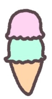 2段のアイス 2段,アイス,アイスクリーム,デザート,手書き,夏,冷たいmのイラスト素材