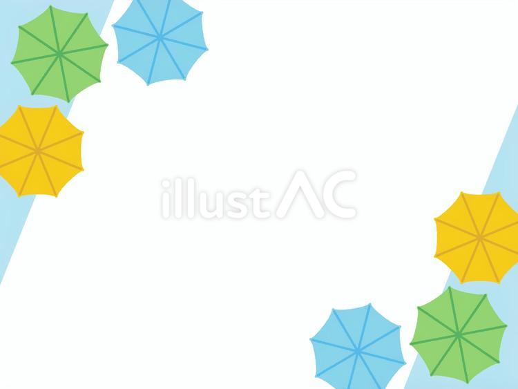 上から見たカサのフレーム 熱中症対策,熱中症,梅雨のイラスト素材