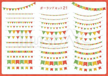 ガーランド素材21_水彩風