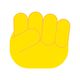 黄色い手（グー） 手,握る,グー,アイコン,黄色のイラスト素材