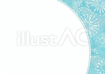 夏の花火と和風柄の飾り枠2