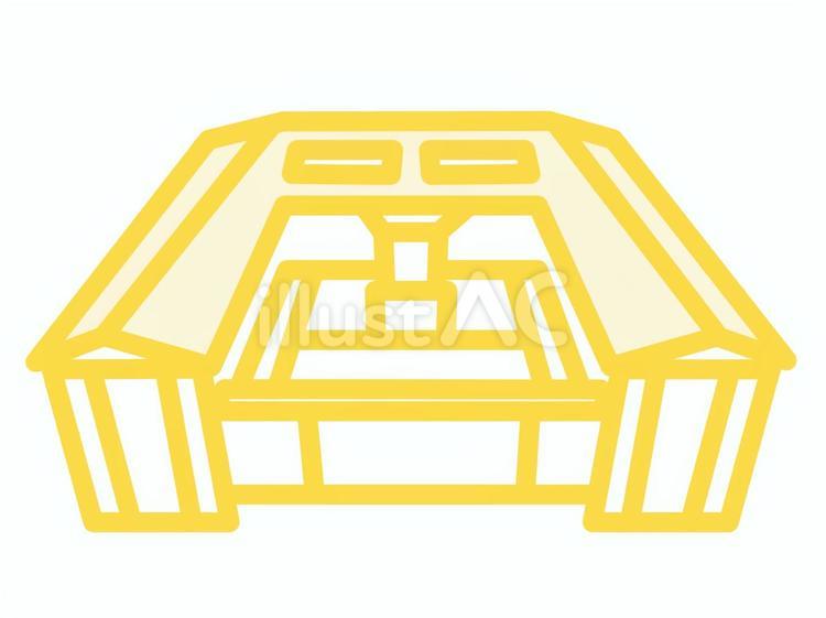 日本銀行（日銀・中央銀行）の建物（黄） 日銀,日本銀行,中央銀行のイラスト素材