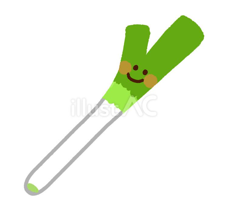 顔つきネギ ネギ,野菜,食材のイラスト素材