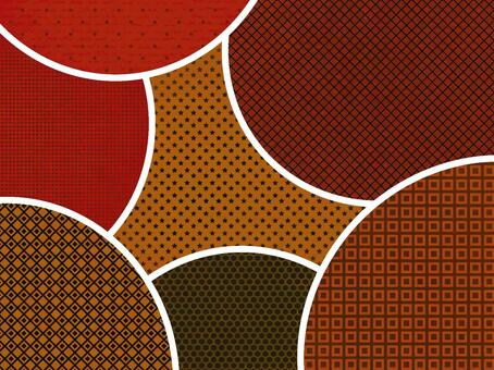 重なった柄　茶色