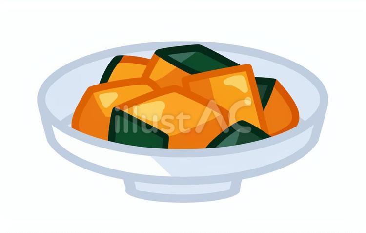 かぼちゃの煮付けのイラスト かぼちゃの煮付け,かぼちゃ,煮物のイラスト素材