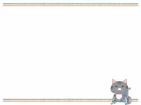 車椅子_猫 車椅子,猫,さばとら,動物,かわいい,医療,フレームのイラスト素材