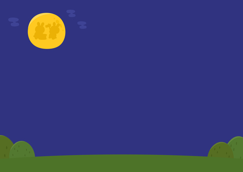 お月見の満月のある秋の夜空の風景 秋,お月見,月見,背景,フレーム,月,満月,枠,飾り枠,十五夜のイラスト素材