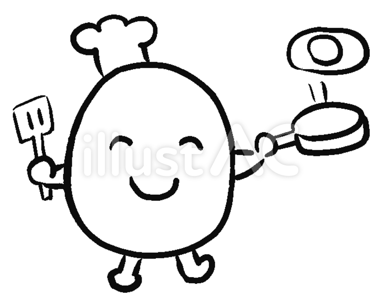 たまごのコックさん１ たまご,料理,かわいいのイラスト素材
