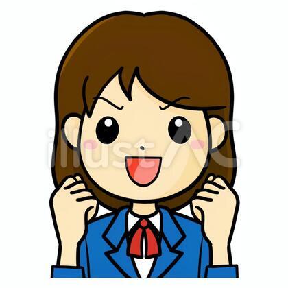 女子学生 ガッツポーズ