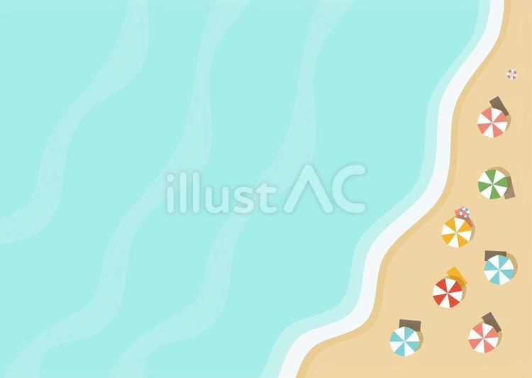 夏休みの背景-夏の海のおしゃれな風景 夏休み,背景,海のイラスト素材