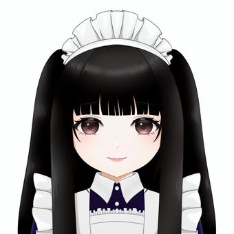 ハーフツインテールメイド・黒髪