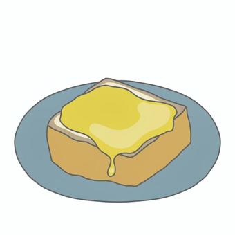 トースト　厚切り　バター　ハチミツ トースト,厚切りトースト,バター,ハチミツ,パン,食べ物のイラスト素材