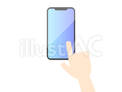 スマホを操作するデフォルメされた手
