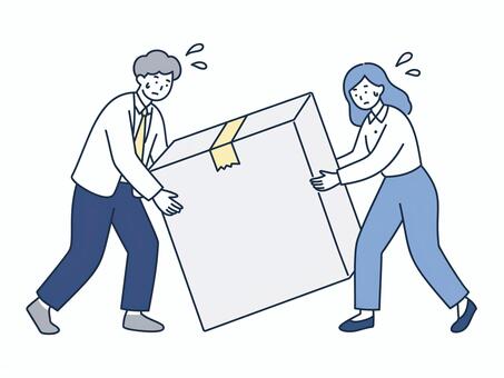 リソース不足で負担が増えるビジネス男女 人物,男性,女性,負担,重い,事業,拡大,不足,営業,リソースのイラスト素材