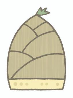 タケノコ たけのこ,野菜,茶色,皮,芽,生える,収穫,春,デフォルメ,線画のイラスト素材