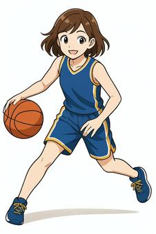 ドリブルをするバスケット選手