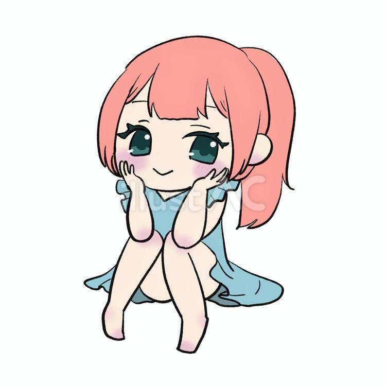 照れるかわいいお姉さん 人物,女の子,女性のイラスト素材