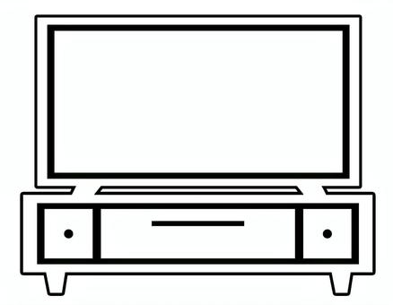 テレビとテレビ台 テレビ,ワイド,横長,長方形,液晶,映像,番組,テレビ台,ボード,台のイラスト素材