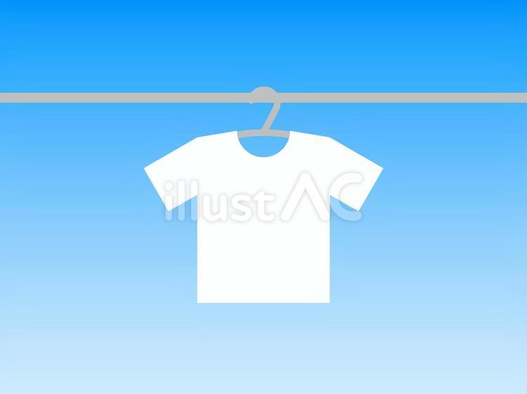 晴れの日に干されたTシャツ・洗濯物 tシャツ,ファッション,青空のイラスト素材