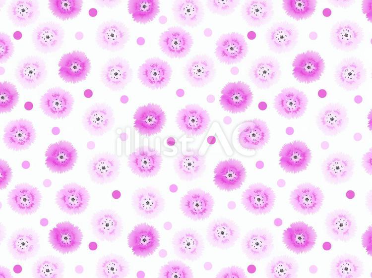 撫子と水玉のパターン 撫子,花,水玉のイラスト素材