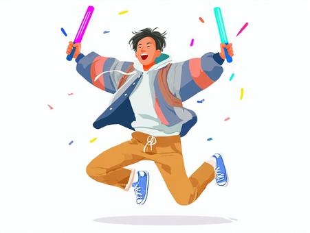 ライブを楽しむ男性のイラスト