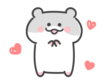 愛と感謝を伝えるハムスター ハムスター,愛,感謝,好意,ありがとう,ハート,嬉しい,喜ぶ,推し,好きのイラスト素材