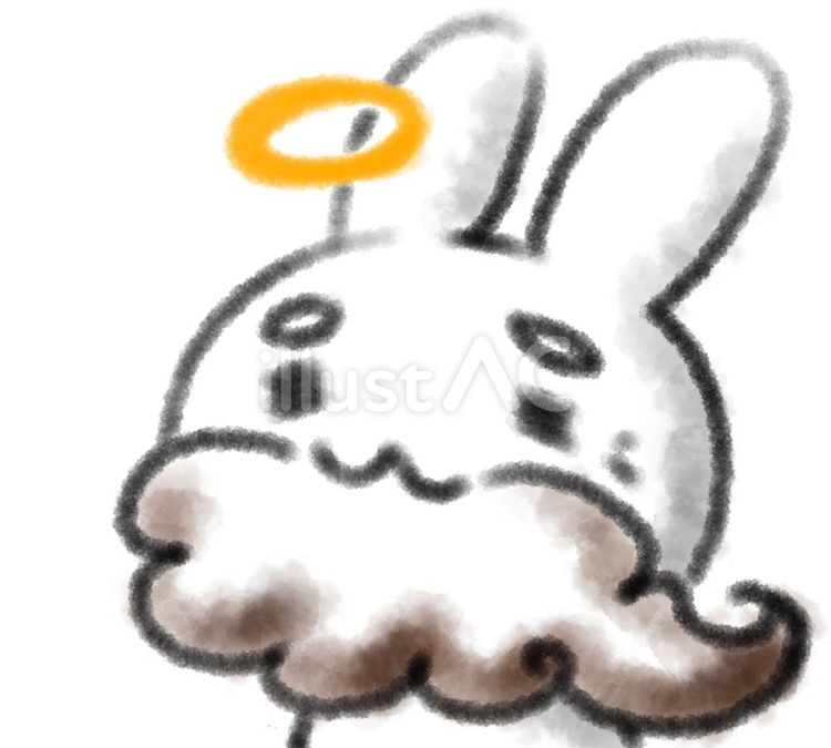 おひげが自慢の仙人うさぎ うさぎ,動物,可愛いのイラスト素材