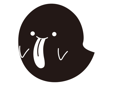 かわいいおばけのアイコン アイコン,おばけ,幽霊,ゴースト,かわいい,白黒,ワンポイント,素材,イラスト,シルエットのイラスト素材