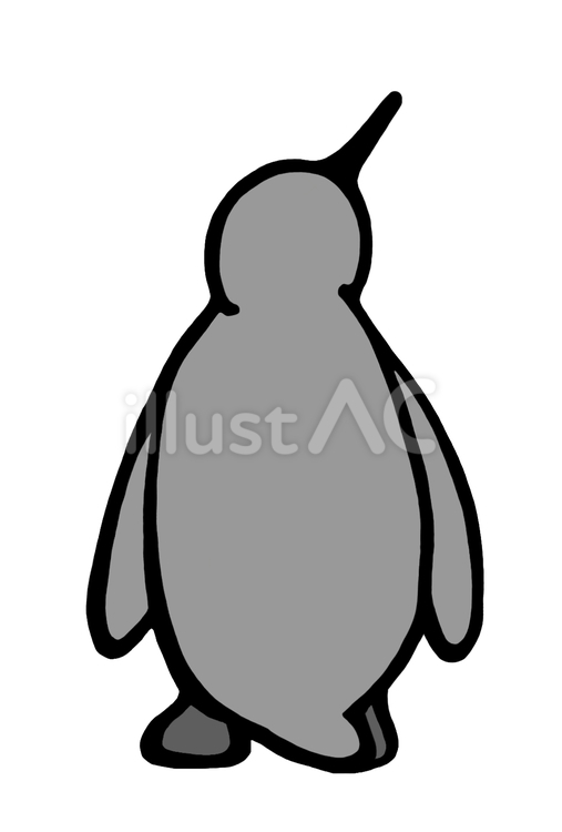 キングペンギンのヒナ　グレースケール キングペンギン,オウサマペンギン,ペンギンのイラスト素材