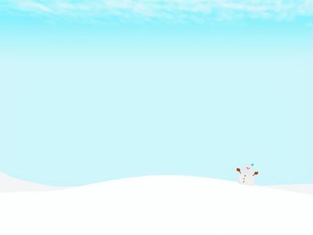 雪野原のイラスト 雪,雪景色,一面,雪野原,雪だるま,銀世界,雪化粧,冬,冬景色,12月のイラスト素材