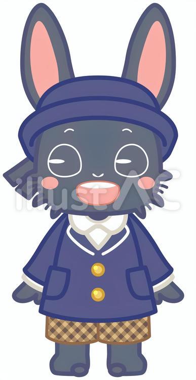 制服（黒うさぎ） 幼稚園,保育園,園児のイラスト素材
